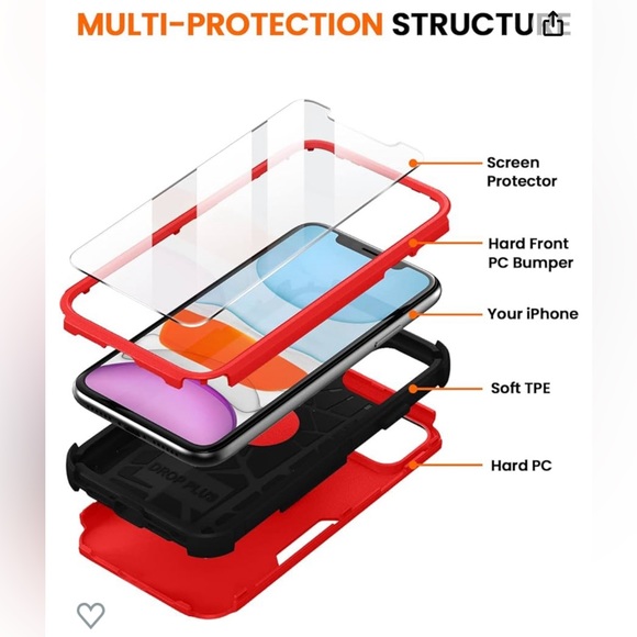 FireNova IPhone 11 Red case drop proof 6.1 awesome heavy duty protective case - Picture 5 of 11